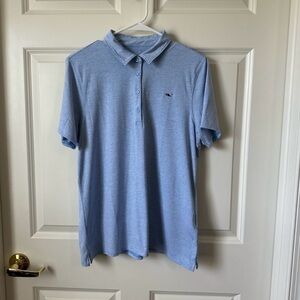 Vineyard Vines Blue Men's Destin Stripe Sankaty Performance Polo Size L